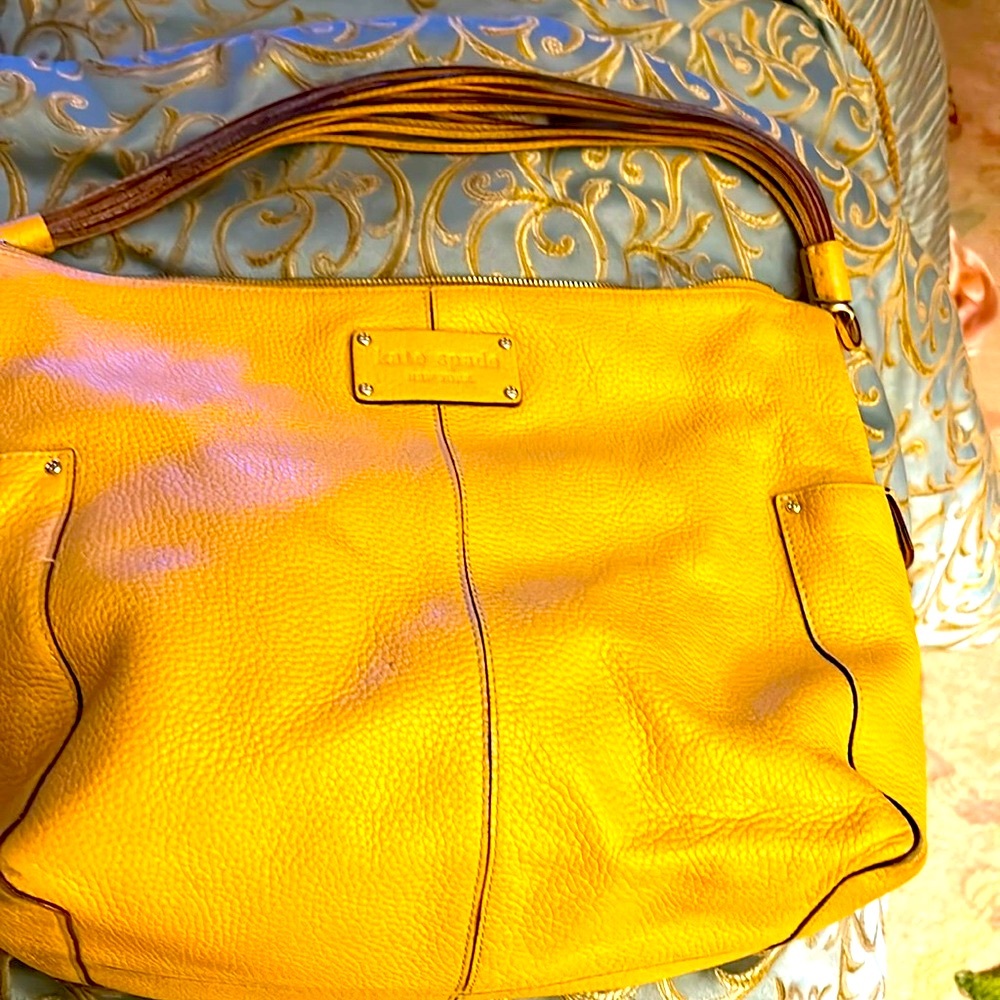 Kate Spade Tan Leather Shoulder Bag.   “Look at straps” - Picture 4 of 10